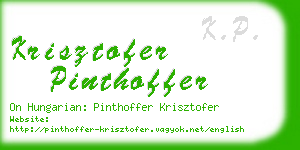 krisztofer pinthoffer business card